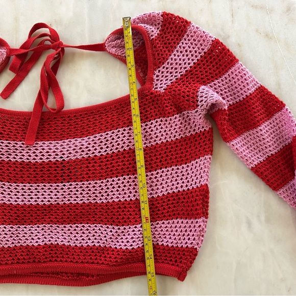 H&M Red and Pink Crochet Top - Picture 6 of 7